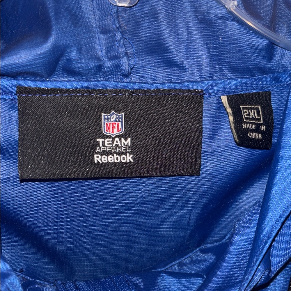 NFL Reebok 3/4 Zip NEW YORK NY GIANTS Forward Light Windbreaker Jacket Mens 2XL - Picture 3 of 8